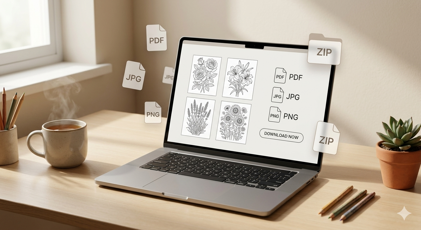 PDF, PNG, JPG and ZIP file formats included