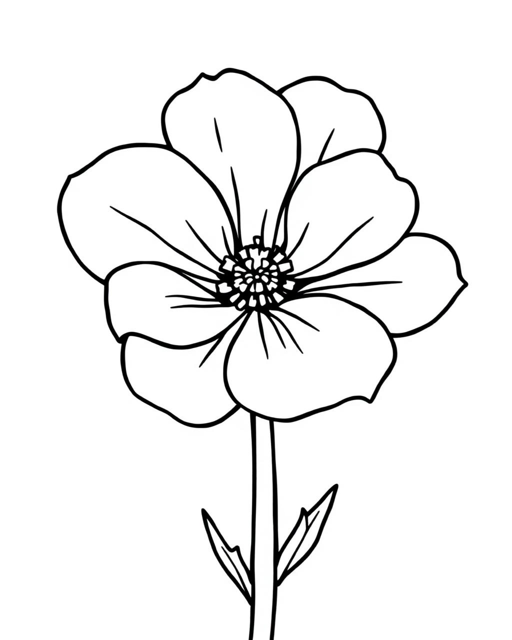 Wild Buttercup — printable flower coloring sheet