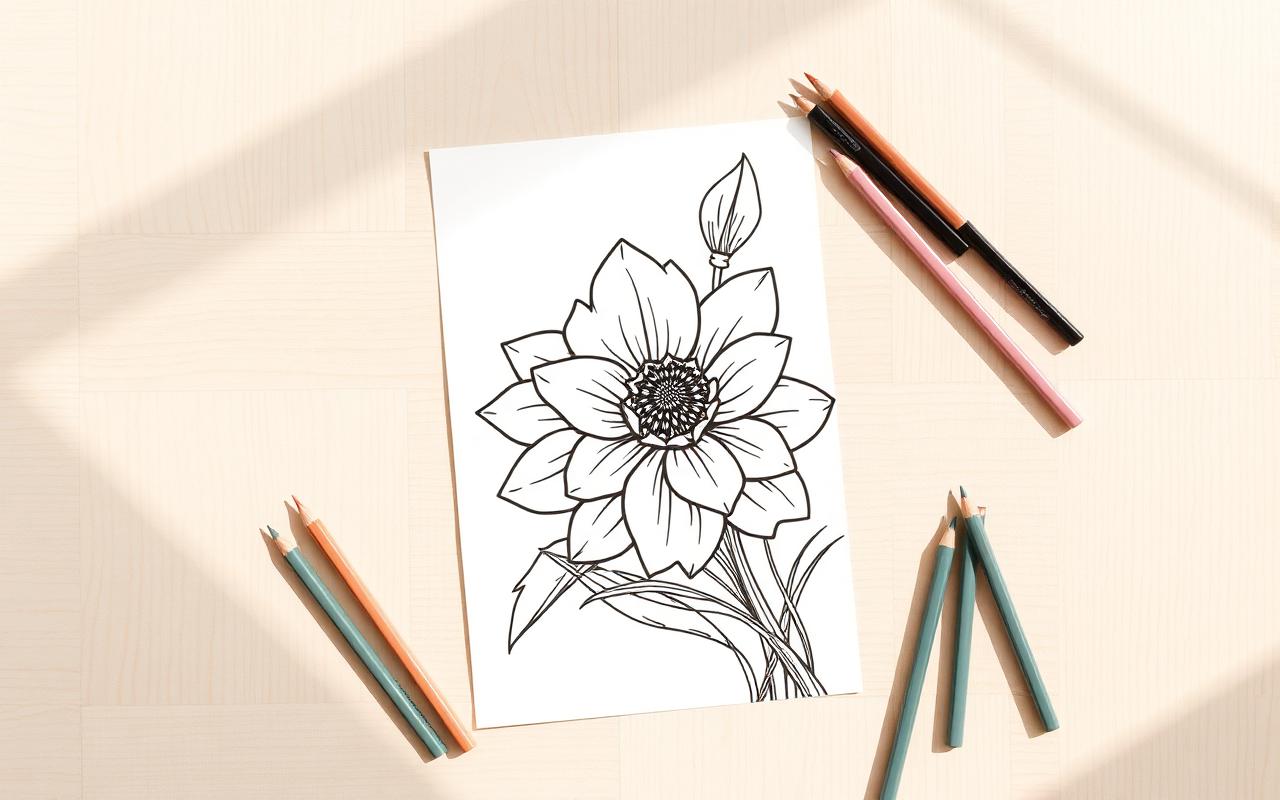 Jasmine Coloring Pages: Delicate Blooms for Mindful Coloring