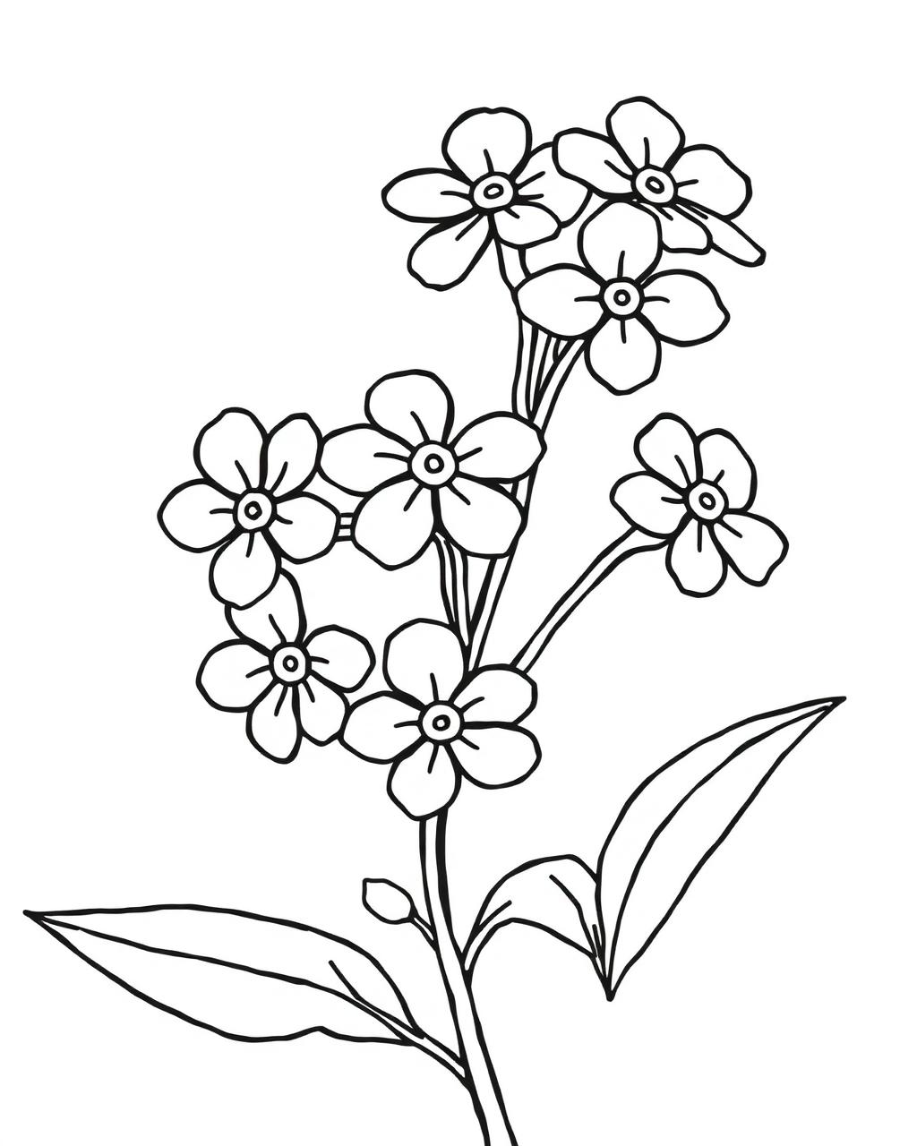 Forget-Me-Not — printable flower coloring sheet