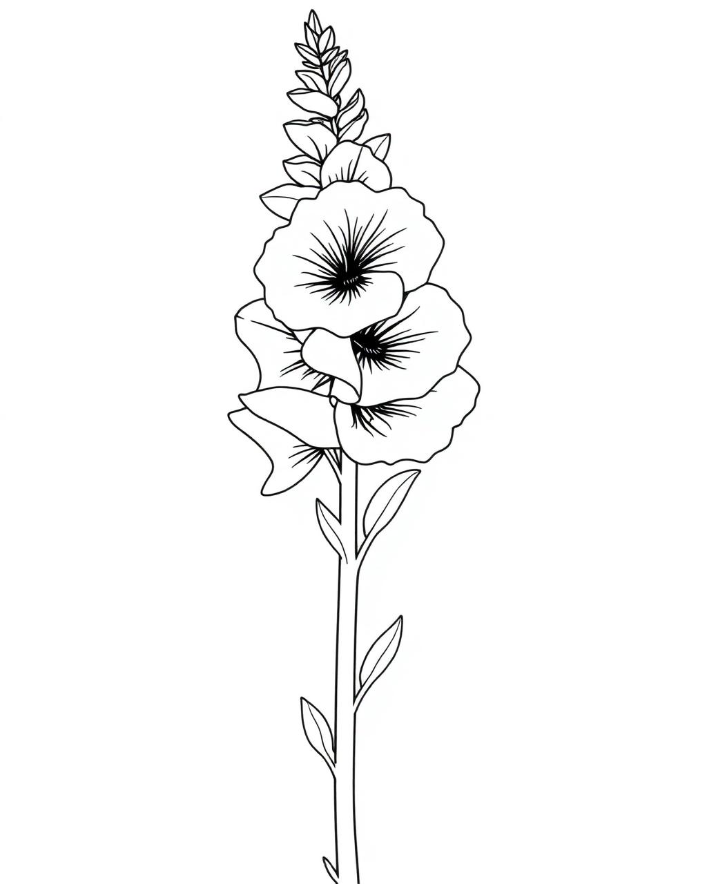 Foxglove Spire — printable flower coloring sheet