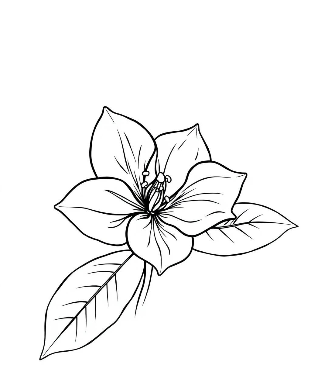 Fragrant Gardenia — printable flower coloring sheet