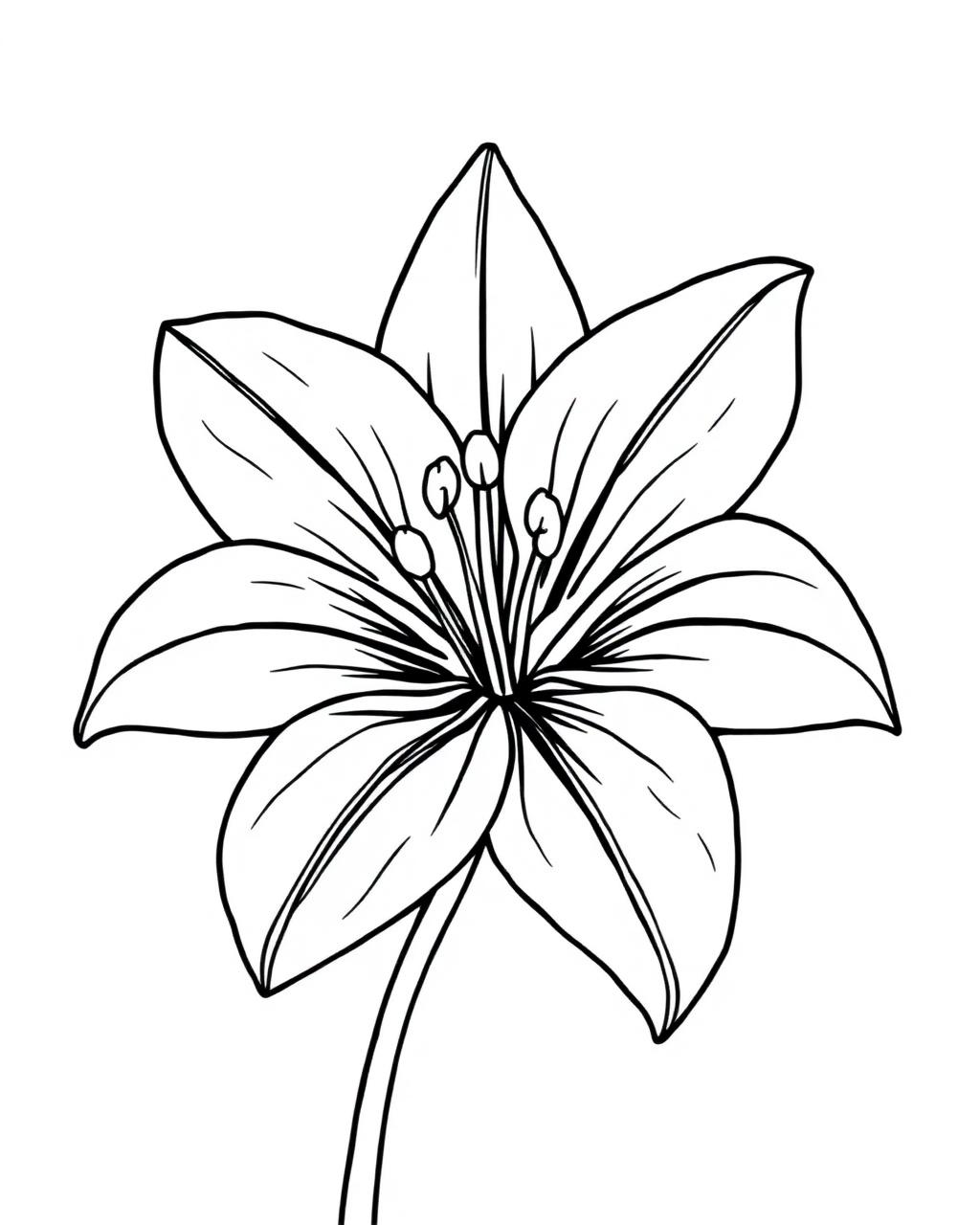 Stargazer Lily — printable flower coloring sheet