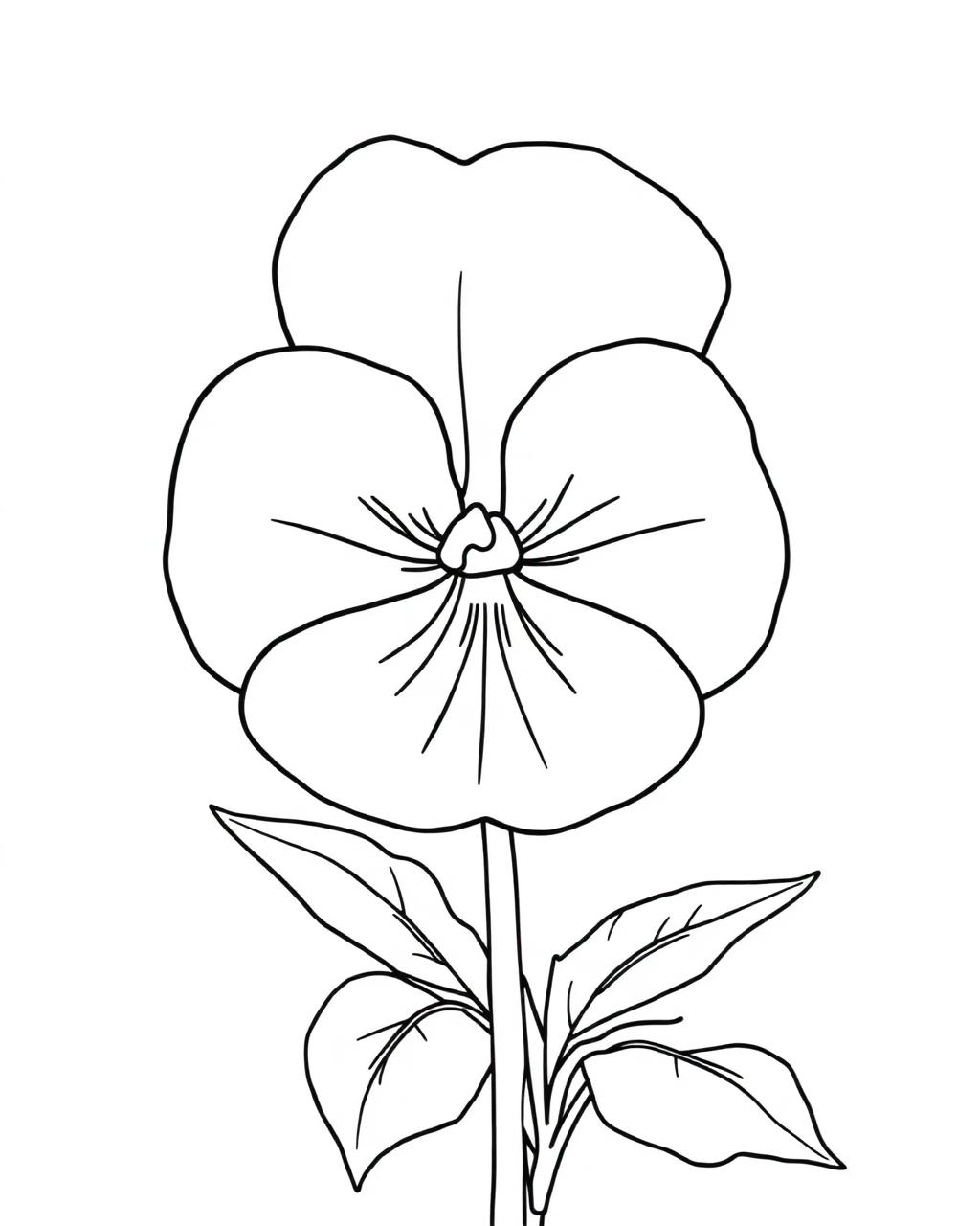 Sweet Pansy — printable flower coloring sheet