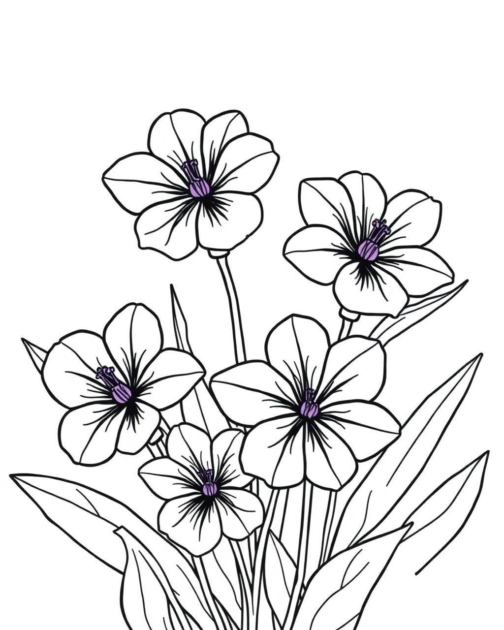 Garden Violet — printable flower coloring sheet